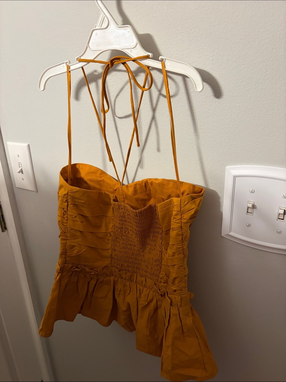 Express Mustard Ruffle Halter Tank🌼 - Picture 5 of 6